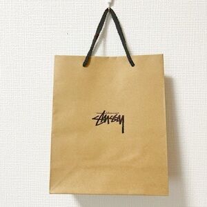 Stussy Brown Shopping Bag with Black Handles